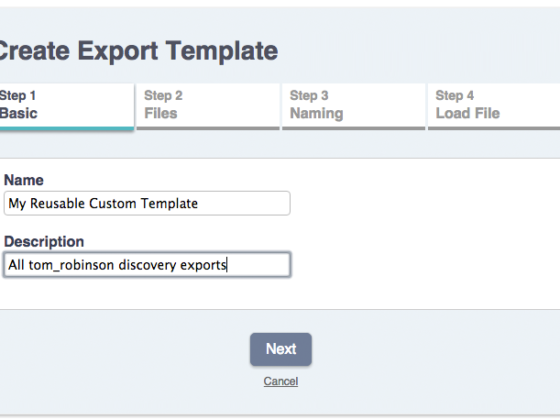 Ediscovery export templates
