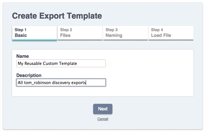 Ediscovery export templates