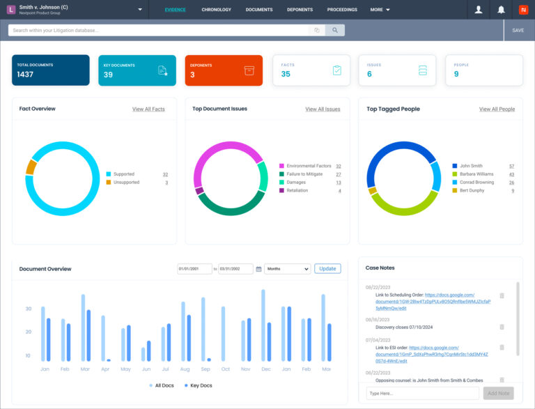 Nextpoint Litigation Chronology Software
